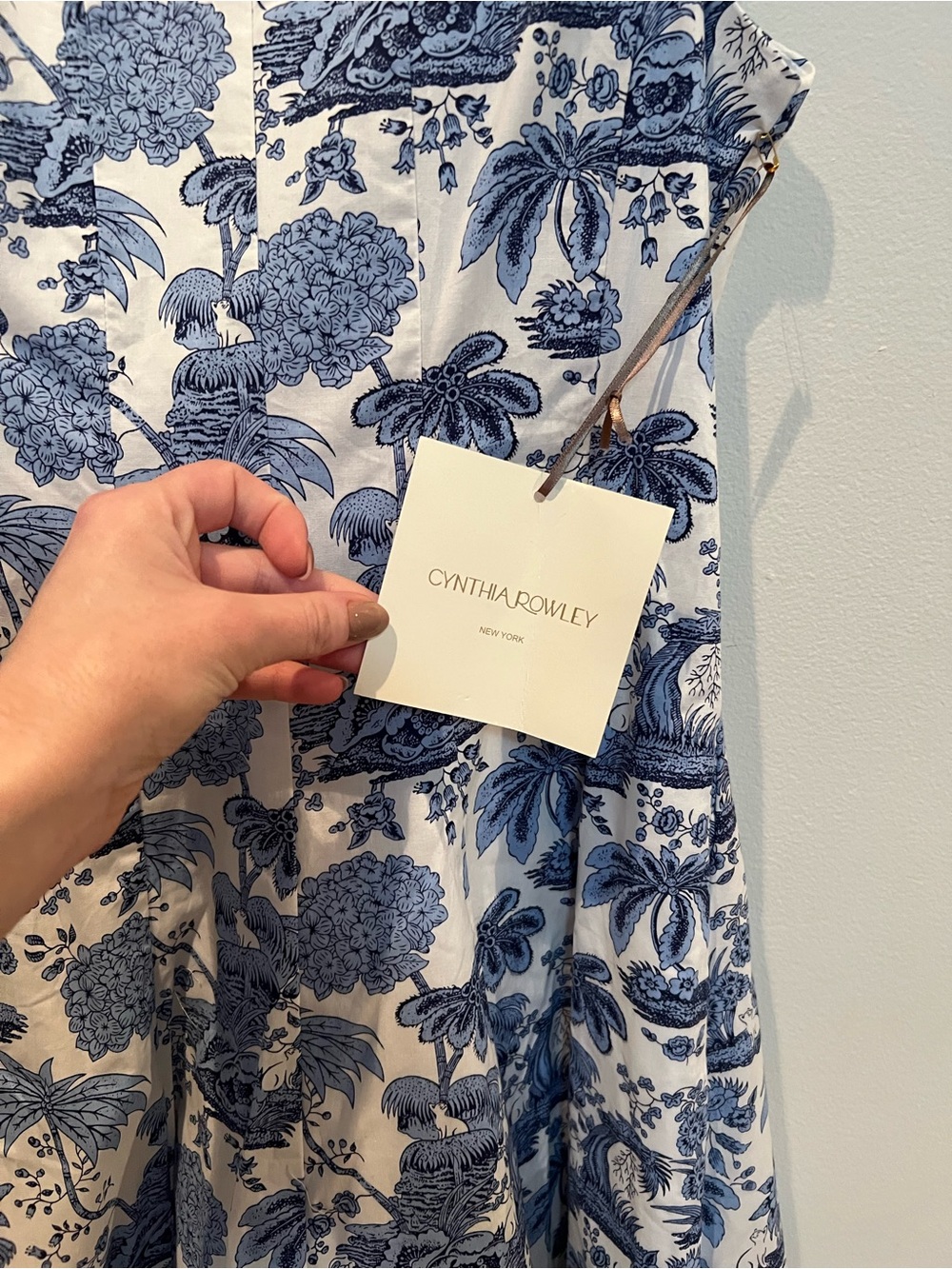 NEW Cynthia Rowley Blue and White Floral Sundress - Picture 3 of 5